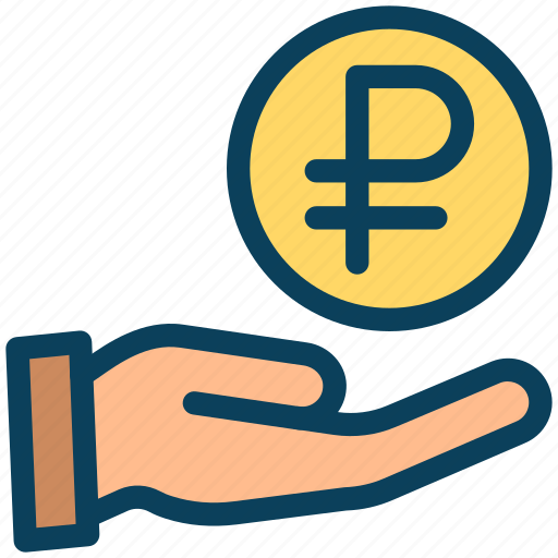 Finance, currency, money, ruble, hand, payment icon - Download on Iconfinder