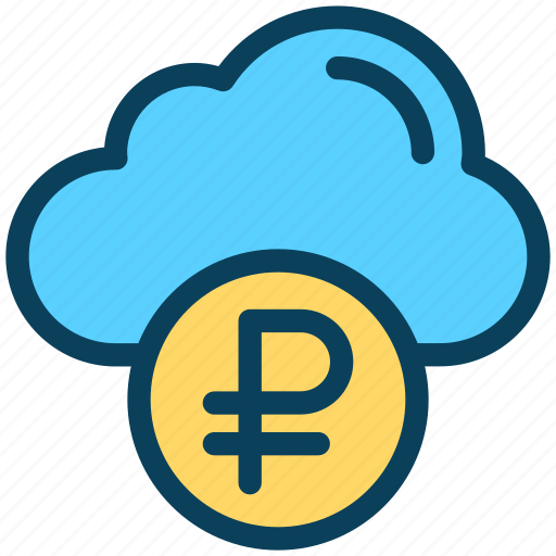 Finance, currency, money, ruble, cloud, coin icon - Download on Iconfinder