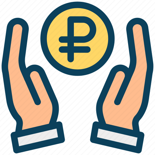 Finance, currency, money, ruble, hand, give icon - Download on Iconfinder