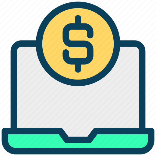 Finance, currency, money, dollar, laptop, online banking icon - Download on Iconfinder