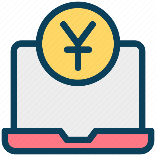 Finance, currency, money, yen, laptop, online banking icon - Download on Iconfinder