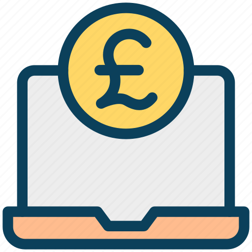 Finance, currency, money, pound, laptop, online banking icon - Download on Iconfinder