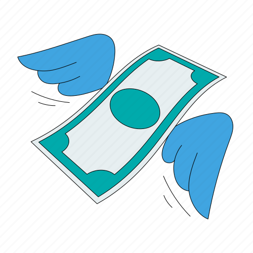 Spending, fly, money, wing, banknote icon - Download on Iconfinder