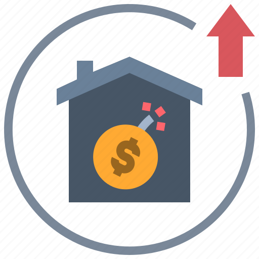 Household, debt, increase, real, estate, crisis, bomb icon - Download on Iconfinder