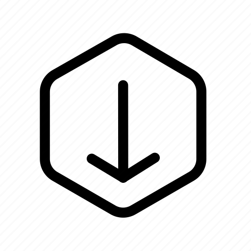 Minimal, withdraw, hexagon, arrow icon - Download on Iconfinder