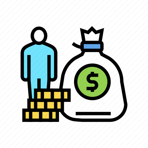 Bag, coin, education, heap, human, money icon - Download on Iconfinder