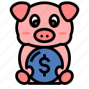 piggy, saving, revenue, inflation, rich, bank, money, finance, dollar, prosperity, coin