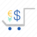 cart, currency, delivery, exchange, finance, send