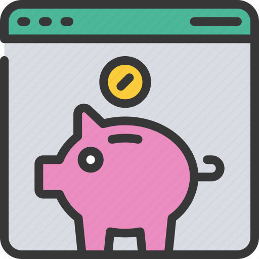 Online, savings, service, piggybank, website icon - Download on Iconfinder