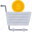 bitcoin, shopping, fintech, cart 