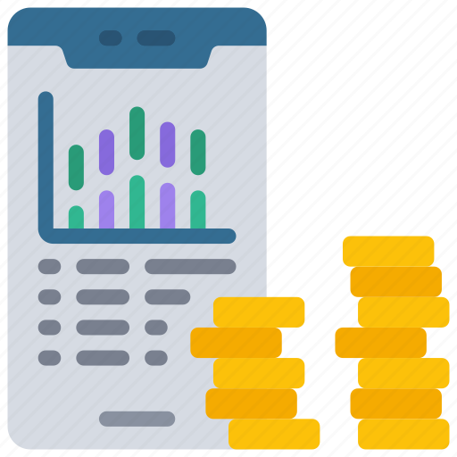 Mobile, stocks, fintech, cell, phone, stock, market icon - Download on Iconfinder