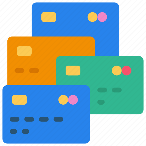 Multiple, active, cards, fintech, credit, debit, card icon - Download on Iconfinder