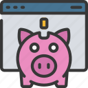 online, savings, fintech, browser, window, website, piggy