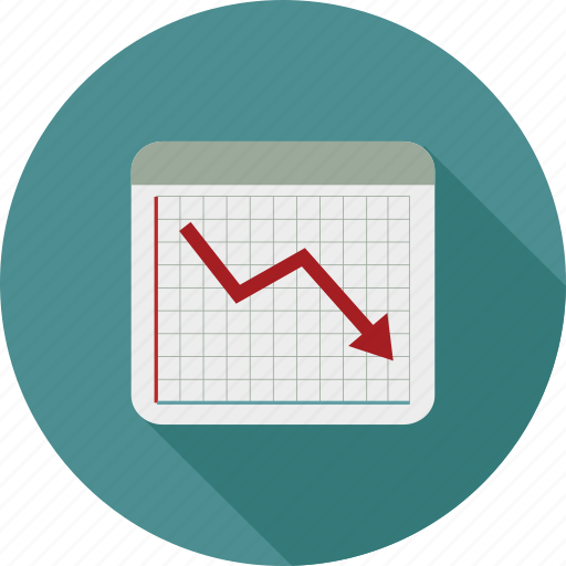 Decline chart, line chart, stock decrease, stock loss icon - Download on Iconfinder