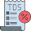 tds, percentage, tax bill, tax receipt, tax deducted at source, clipboard, bill, invoice 