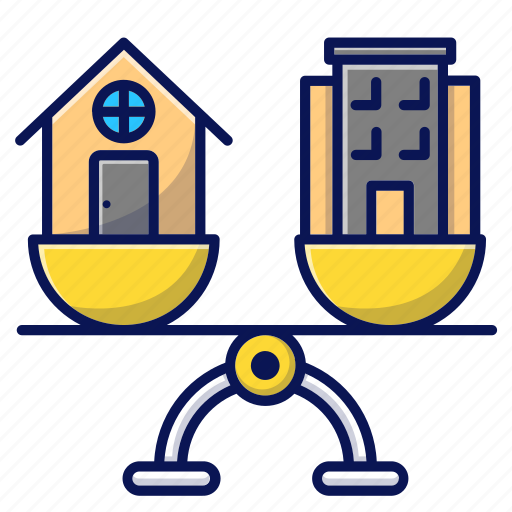 Real estate, house, building, balance icon - Download on Iconfinder