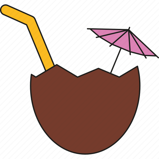 Cocktail, coconut, drink, holidays, tourism, travel, vacation icon - Download on Iconfinder