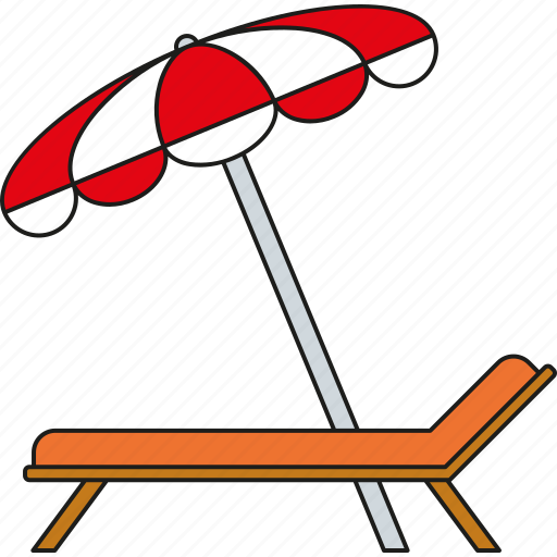 Deckchair, holidays, parasol, sunbed, tourism, travel, vacation icon - Download on Iconfinder