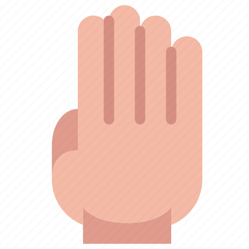 Finger, count, hand, gesture, back, four icon - Download on Iconfinder