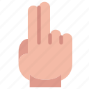 finger, count, hand, gesture, back, two 