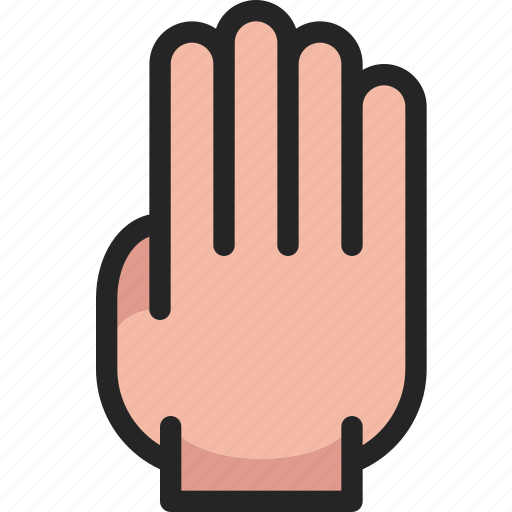 Finger, count, hand, gesture, back, four icon - Download on Iconfinder