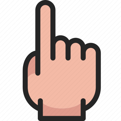 Finger, count, hand, gesture, back, one icon - Download on Iconfinder