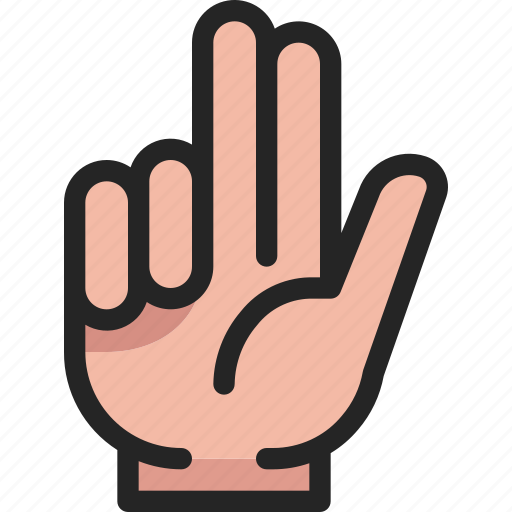 Finger, count, hand, gesture, palm, eight icon - Download on Iconfinder