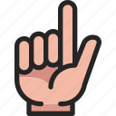 finger, count, hand, gesture, palm, seven
