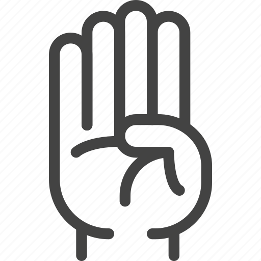 Count, counting, finger, four, gesture, hand icon - Download on Iconfinder