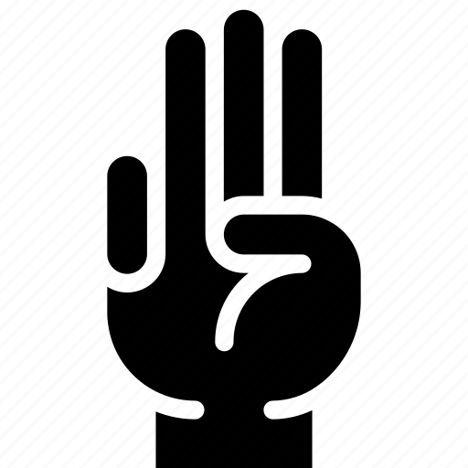 Finger, count, hand, gesture, palm, three icon - Download on Iconfinder