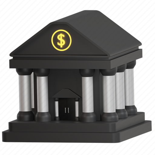 Bank, finance, banking, building, marketing, currency, dollar 3D illustration - Download on Iconfinder