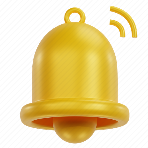 Bell, time, ring, notification, alarm, alert, message 3D illustration - Download on Iconfinder