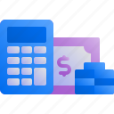 calculator, coin, finance, money, payment