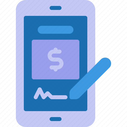 Dollar, mbanking, mobile, money, signature icon - Download on Iconfinder