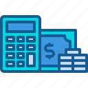 calculator, coin, finance, money, payment