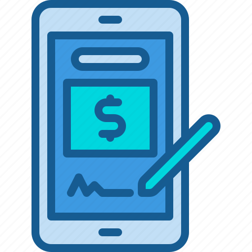 Dollar, mbanking, mobile, money, signature icon - Download on Iconfinder