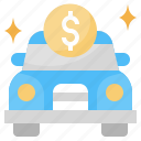 automobile, car, dollar, transport, vehicle