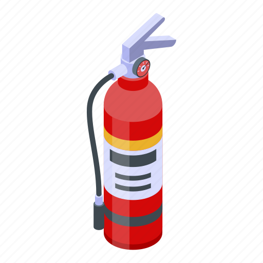 Cartoon, extinguish, extinguisher, fire, isometric, protection, water icon - Download on Iconfinder