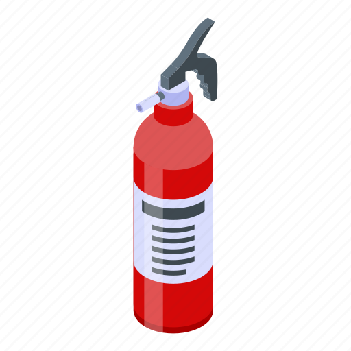 Business, car, cartoon, computer, extinguisher, fire, isometric icon - Download on Iconfinder