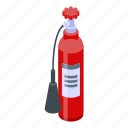 cartoon, extinguisher, fire, isometric, red, safety, security