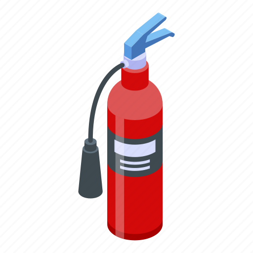 Cartoon, computer, extinguisher, fire, flame, hand, isometric icon - Download on Iconfinder