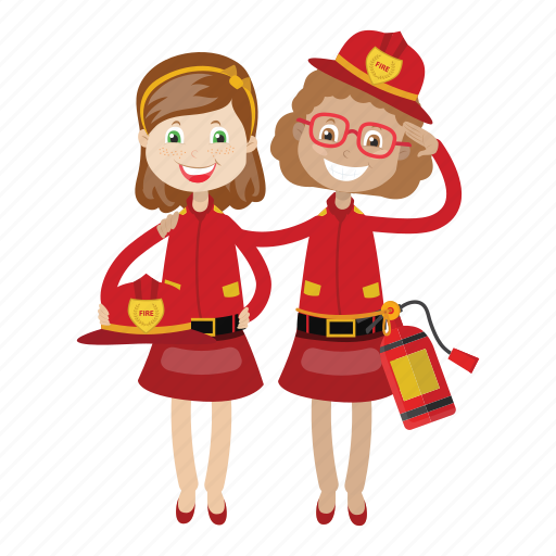 Firefighter, rescue, women, girls, extinguish fire icon - Download on Iconfinder