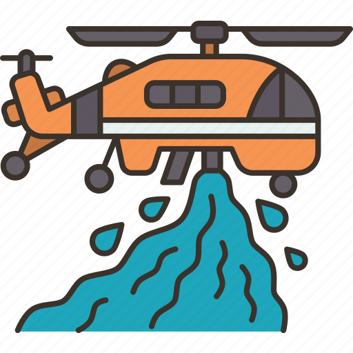 Fire, helicopter, water, aircraft, emergency icon - Download on Iconfinder