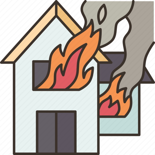 House, fire, building, emergency, loss icon - Download on Iconfinder