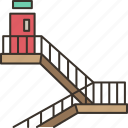 stairs, escape, route, fire, building
