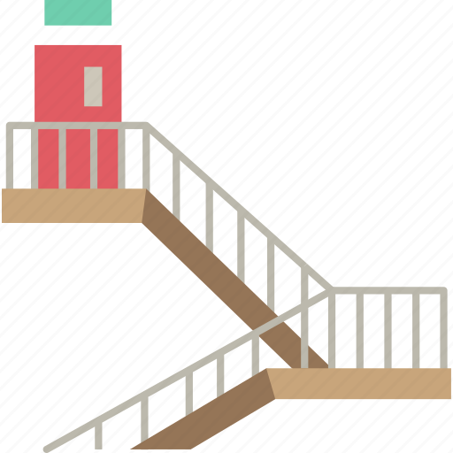 Stairs, escape, route, fire, building icon - Download on Iconfinder