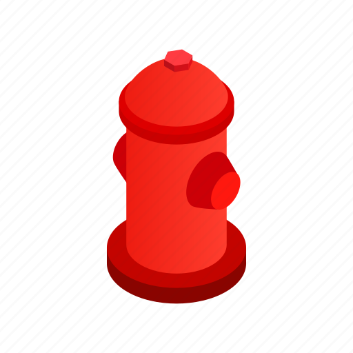 Equipment, fire, hose, hydrant, isometric, red, safety icon - Download on Iconfinder