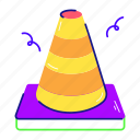 traffic cone, traffic blocker, pylon, construction cone, road barrier