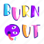 burn out, dead emoji, typographic text, burnout font, alphabets 