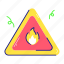 fire hazard, fire warning, hazard symbol, fire danger, hazard sign 